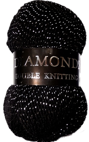 Diamonds DK Yarn 100g Black/Silver